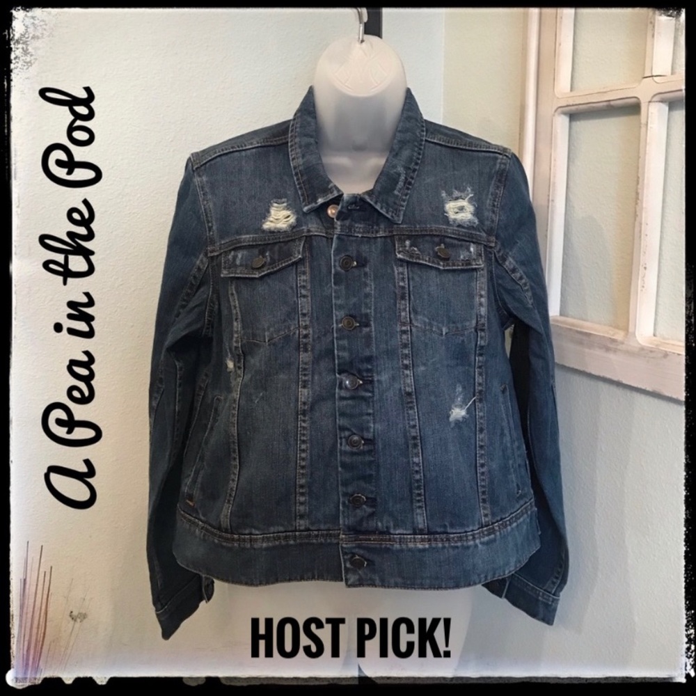 Maternity Distressed Denim Jacket